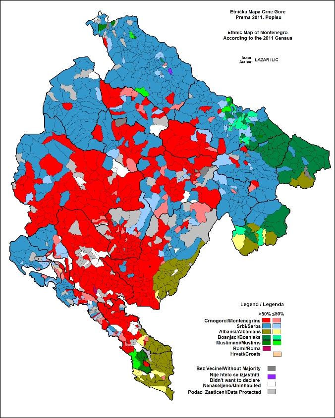 etnicka mapa crne gore Bosnjaci.Net etnicka mapa crne gore